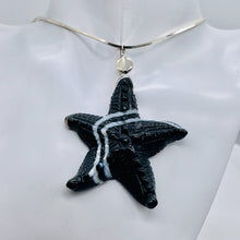 Load image into Gallery viewer, SardonyxSterling Silver Starfish Pendant | 3" Long | Black White | 1 Pendant |