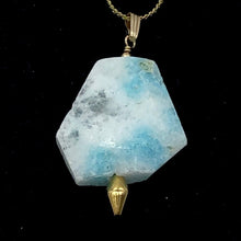 Load image into Gallery viewer, Hemimorphite 14K Gold Filled Carved Pendant | 1 3/4" Long | Blue | 1 Pendant |