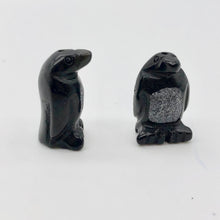 Load image into Gallery viewer, March of The Penguins 2 Carved Obsidian Beads | 21.5x12.5x11mm | Black - PremiumBead Alternate Image 2