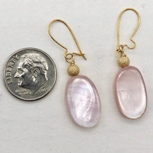 Load image into Gallery viewer, Shimmer! Carved Pink Mother of Pearl Earrings with Gold Disco Ball | 14Kgf | - PremiumBead Alternate Image 6