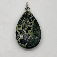 Load image into Gallery viewer, Tsunami Stone Briolette Sterling Silver Pendant | 2 3/4" Long | Green, White | 1