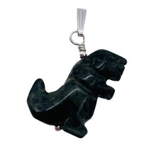 Load image into Gallery viewer, T-Rex Dinosaur Carved Kambaba Jasper Sterling Silver Pendant