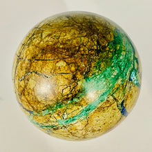 Load image into Gallery viewer, Azurite Malachite Chrysoprase Scry Crystal Round | 60mm | Green/Blue/Brown | 1 Sphere