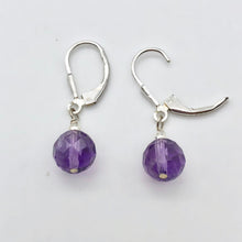Load image into Gallery viewer, Royal Natural Untreated Faceted Amethyst Solid Sterling Silver Earrings 310453B - PremiumBead Alternate Image 9