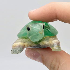 Natural Fluorine Turtle Figurine | 2 1/8x1 3/8x3/4" | Green | 235 carats | 10856 - PremiumBead Alternate Image 5
