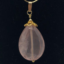 Load image into Gallery viewer, Sparkle Twist Faceted 14kgf Rose Quartz 23x17mm Pear Pendant - PremiumBead Alternate Image 4