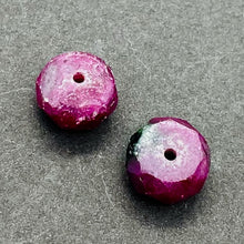 Load image into Gallery viewer, Ruby 6ct Faceted Parcel Rondelle Beads | 8x5 to 8x4mm | Red | 2 Beads |