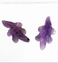 Load image into Gallery viewer, Gators 2 Carved Amethyst Alligators Beads | 28x14x7mm | Purple - PremiumBead Primary Image 1