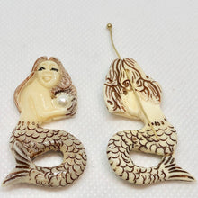 Load image into Gallery viewer, Carved "Brunette" Mermaid W/ Pearl Centerpiece Bead 10802 - PremiumBead Alternate Image 4