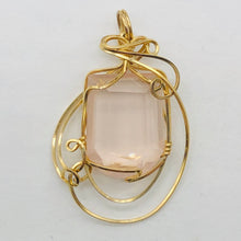 Load image into Gallery viewer, Rose Quartz Gemmy 14K Gold Filled Wire Wrap Pendant | 1 3/4" Long | Pink | 1 |