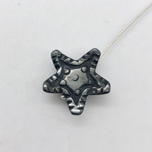 Load image into Gallery viewer, Hand Carved Hematite Starfish Pendant Beads | 20.5x20.5x7mm | Graphite - PremiumBead Alternate Image 3