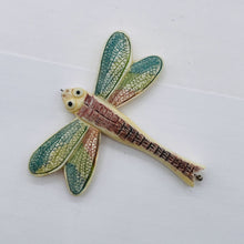 Load image into Gallery viewer, Flutter Hand Carved Dragonfly Centerpiece Etched Bead | 2 3/8" Long |