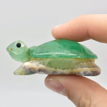 Load image into Gallery viewer, Natural Fluorine Turtle Figurine | 2 1/8x1 3/8x3/4&quot; | Green | 235 carats | 10856 - PremiumBead Alternate Image 4

