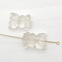 Load image into Gallery viewer, Swimmin' 2 Carved Animal Quartz Goldfish Beads | 20x14x8mm | Clear