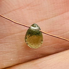 Load image into Gallery viewer, 1 Natural Moss Green Sapphire Briolette Bead (6x4.5mm to 8x7mm)9667Al