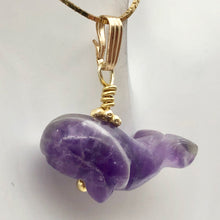 Load image into Gallery viewer, Amethyst Whale Pendant Necklace | Semi Precious Stone Jewelry | 14k Pendant - PremiumBead Alternate Image 3