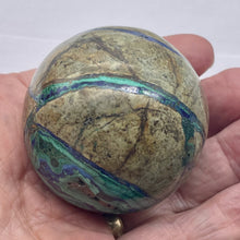 Load image into Gallery viewer, Azurite Malachite Chrysoprase Scry Crystal Sphere | 55mm | Green/Blue/Brown | 1