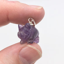 Load image into Gallery viewer, Piggie! Hand Carved Purple Amethyst Pig and Sterling Silver Pendant 509274DAMS - PremiumBead Alternate Image 7