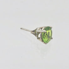 Load image into Gallery viewer, August 7mm Lab Peridot & Sterling Silver Stud Earrings 9780A - PremiumBead Alternate Image 2