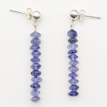 Load image into Gallery viewer, Vibrant Faceted Iolite Dangling Post Earrings | Sterling Silver | 1 3/4" Long |