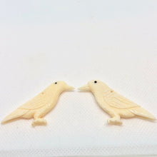 Load image into Gallery viewer, White Raven Carved Bone Pendant Bead 10804 | 30x6x17mm | Cream and Black - PremiumBead Alternate Image 4