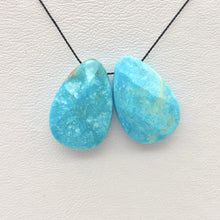 Load image into Gallery viewer, 2 Faceted Turquoise Pear Briolette Beads | 18x12x5.5mm | Blue | 7410 - PremiumBead Primary Image 1