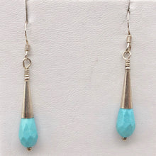 Load image into Gallery viewer, Natural Blue Turquoise and Silver Earrings |Turquoise|1.75" (long)| 307404 - PremiumBead Alternate Image 5