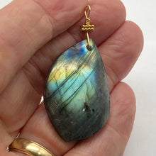 Load image into Gallery viewer, Labradorite 14k Gold Filled Drop Pendant | 2 1/4" Long | Blue Gray |