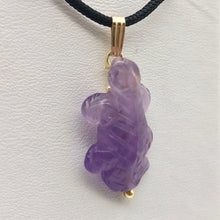 Load image into Gallery viewer, Charming Carved Natural Amethyst Lizard and 14K Gold Filled Pendant 509269AMG - PremiumBead Alternate Image 10
