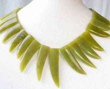 Load image into Gallery viewer, 1 Chartreuse Serpentine Jade 48x13x5mm Claw Bead 8948C - PremiumBead Primary Image 1