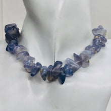 Load image into Gallery viewer, Oregon Holly Blue Chalcedony Agate 87 Grams Nugget Strand| 13x7 16x11 | 58 Bead|