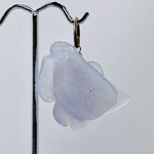Load image into Gallery viewer, Chalcedony 14K Gold Filled Druzy Crystal Flower Pendant | 1 3/4" Long | Blue |