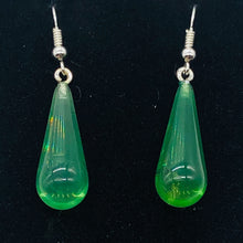 Load image into Gallery viewer, Amber Sterling Silver Earrings | 2 1/2" Long | Green | 1 Pair |