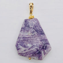 Load image into Gallery viewer, Purple Flower Sodalite 14K Gold Filled Pendant | Purple/White | 2" Long |