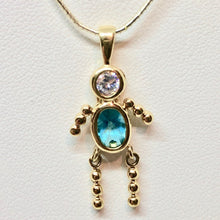 Load image into Gallery viewer, March! Crystal Kid Boy 22K Vermeil Pendant 9926Cb - PremiumBead Primary Image 1
