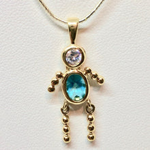 Load image into Gallery viewer, March! Crystal Kid Boy 22K Vermeil Pendant 9926Cb - PremiumBead Primary Image 1