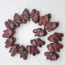 Load image into Gallery viewer, Hoppity 2 Hand Carved Brecciated Jasper Bunny Rabbit Beads | 22x12x10m | Red - PremiumBead Alternate Image 4