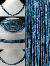 Load image into Gallery viewer, Rare Natural Deep Blue Apatite Flat Tube Bead Strand 105635 - PremiumBead Primary Image 1