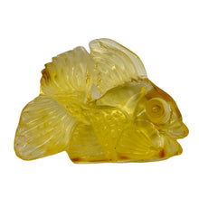 Load image into Gallery viewer, Amber Beautifully Carved Fish | 37x30x8 mm | Yellow | 1 Pendant Figurine |
