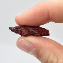 Load image into Gallery viewer, Red Gators 2 Carved Jasper Alligator Beads | 28x11x7mm | Red - PremiumBead Alternate Image 5