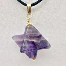 Load image into Gallery viewer, Kabbalah Carved Amethyst Merkaba Star and 14K Gold Filled Pendant 509288AMG - PremiumBead Alternate Image 11