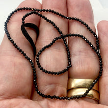 Load image into Gallery viewer, Spinel Stone Faceted Round Strand | 2mm | Black | 330 Bead(s)