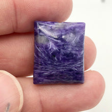 Load image into Gallery viewer, 75cts of Rare Rectangular Pillow Charoite Beads | 2 Beads | 24x20x9mm | 10871C - PremiumBead Alternate Image 3
