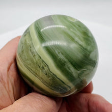 Load image into Gallery viewer, Serpentine Banded 312g Sphere | 2.5" | Green White | 1 Sphere |