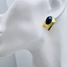 Load image into Gallery viewer, Sugilite Gold Tone Oval Earrings | 1x3/4 Inch | Blue | 1 Pair |