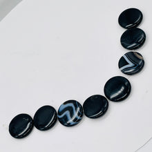 Load image into Gallery viewer, Black & White Sardonyx 25mm Coin Bead 8" Strand 10486HS