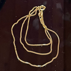 Box Chain Necklace Vermeil over Sterling Silver | 16" Long | Gold | 1 Necklace |