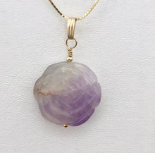 Load image into Gallery viewer, Amethyst Rose Pendant Necklace | Semi Precious Stone Jewelry | 14k Pendant - PremiumBead Primary Image 1
