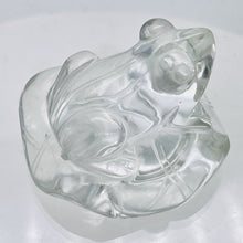 Load image into Gallery viewer, Quartz Frog on Lilly Pad Carving | 30x45x45mm | Clear | 1 Figurine |
