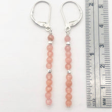 Load image into Gallery viewer, Stiletto Gem Quality Rhodochrosite Drop Silver Lever Back Earrings - PremiumBead Primary Image 1